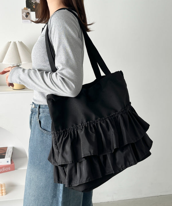 【A4サイズ対応】フリルトートバッグ | CL1251020 | ブラック
