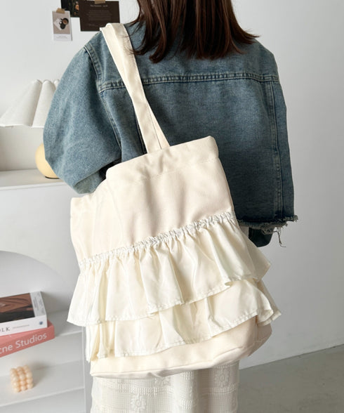 【A4サイズ対応】フリルトートバッグ | CL1251020 | アイボリー