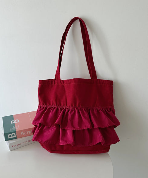 【A4サイズ対応】2wayフリルトートバッグ | CL1251020 | ワインレッド