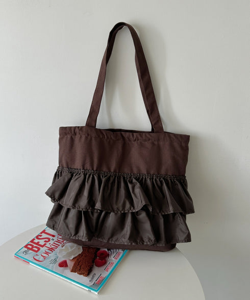【A4サイズ対応】2wayフリルトートバッグ | CL1251020 | ブラウン