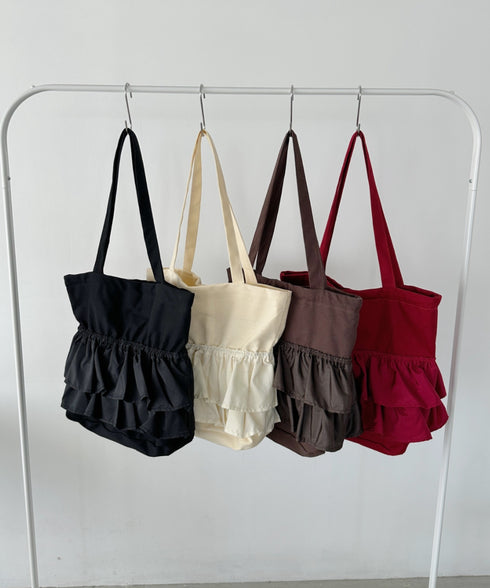 【A4サイズ対応】2wayフリルトートバッグ | CL1251020 | ブラウン