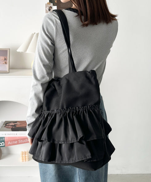 【A4サイズ対応】フリルトートバッグ | CL1251020 | ブラック