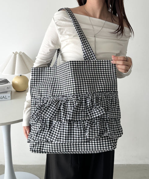 【A4サイズ対応】2wayフリルトートバッグ | CL1251020 | ブラック系その他