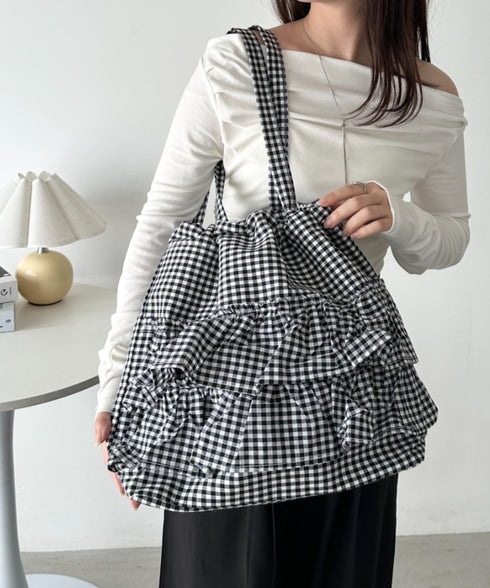 【A4サイズ対応】2wayフリルトートバッグ | CL1251020 | ブラック系その他