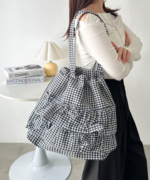 【A4サイズ対応】2wayフリルトートバッグ | CL1251020 | ブラック系その他