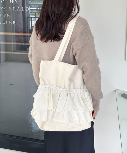 【A4サイズ対応】フリルトートバッグ | CL1251020 | アイボリー