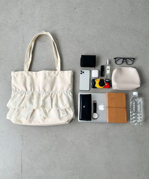 【A4サイズ対応】フリルトートバッグ | CL1251020 | アイボリー