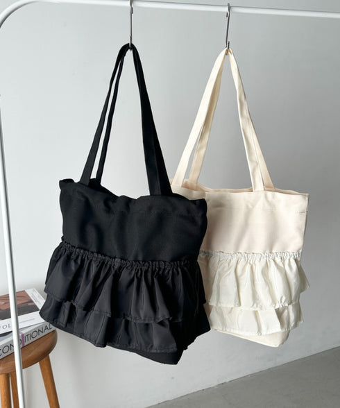 【A4サイズ対応】フリルトートバッグ | CL1251020 | アイボリー