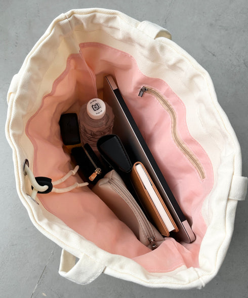 【A4サイズ対応】フリルトートバッグ | CL1251020 | アイボリー