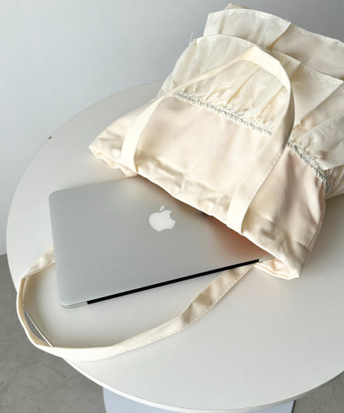 【A4サイズ対応】フリルトートバッグ | CL1251020 | アイボリー