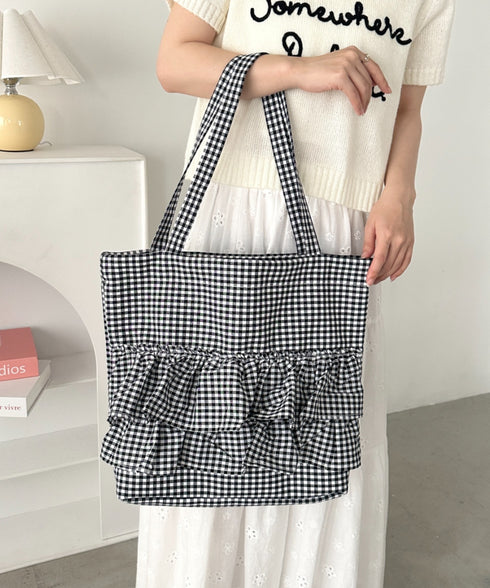 【A4サイズ対応】2wayフリルトートバッグ | CL1251020 | ブラック系その他