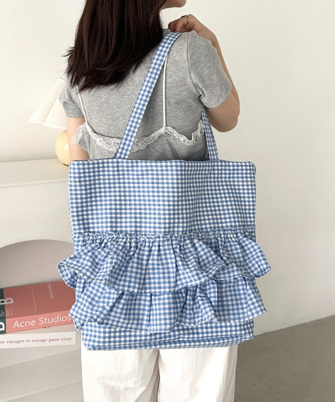 【A4サイズ対応】2wayフリルトートバッグ | CL1251020 | ブルー