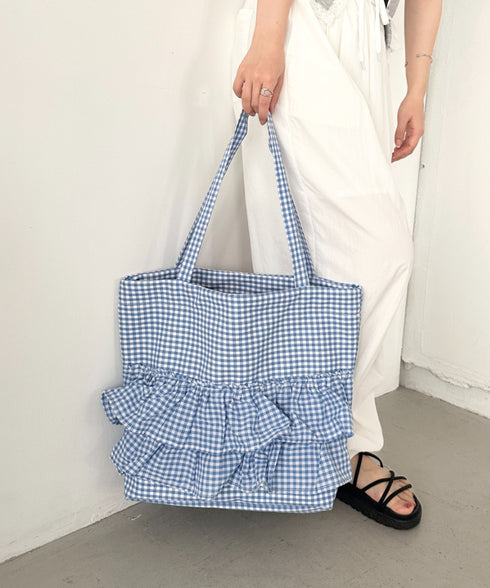 【A4サイズ対応】2wayフリルトートバッグ | CL1251020 | ブルー