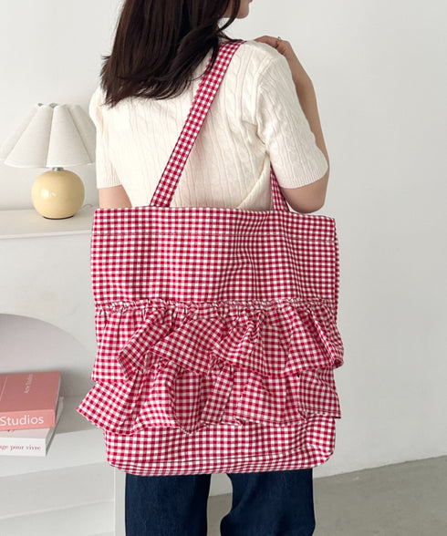 【A4サイズ対応】2wayフリルトートバッグ | CL1251020 | レッド