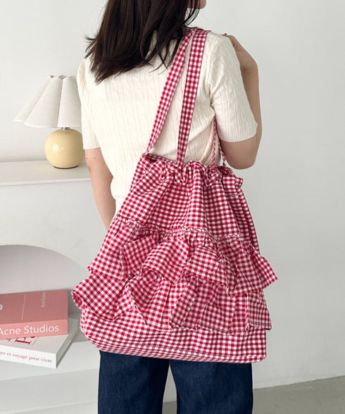 【A4サイズ対応】2wayフリルトートバッグ | CL1251020 | レッド