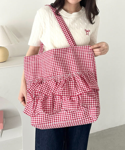 【A4サイズ対応】2wayフリルトートバッグ | CL1251020 | レッド