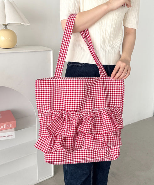 【A4サイズ対応】2wayフリルトートバッグ | CL1251020 | レッド