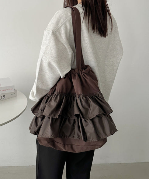 【A4サイズ対応】2wayフリルトートバッグ | CL1251020 | ブラウン