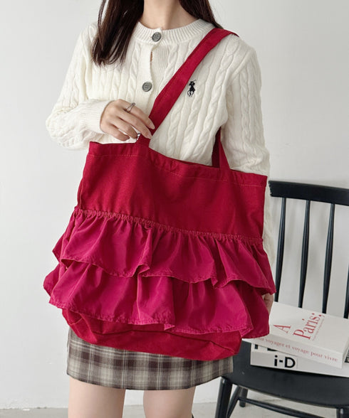 【A4サイズ対応】2wayフリルトートバッグ | CL1251020 | ワインレッド