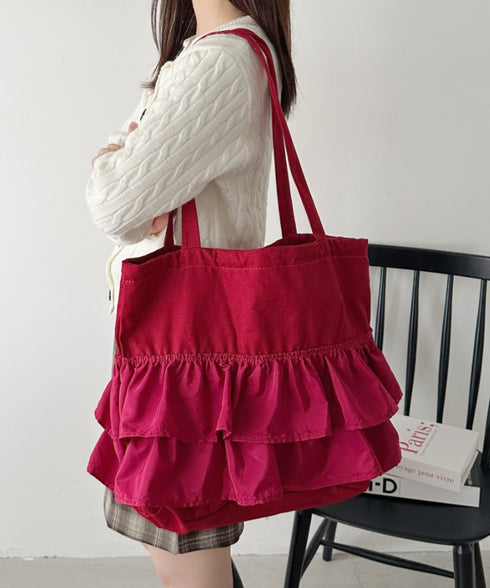 【A4サイズ対応】2wayフリルトートバッグ | CL1251020 | ワインレッド