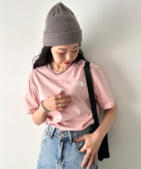 国内未発売 THE NORTH FACE(ザ・ノースフェイス)/ワンポイントロゴ 半袖 コットン Tシャツ/COTTON BASIC S/S R/TEE | IM2252001 | ピンク