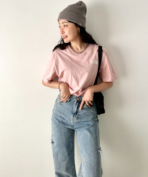 国内未発売 THE NORTH FACE(ザ・ノースフェイス)/ワンポイントロゴ 半袖 コットン Tシャツ/COTTON BASIC S/S R/TEE | IM2252001 | ピンク