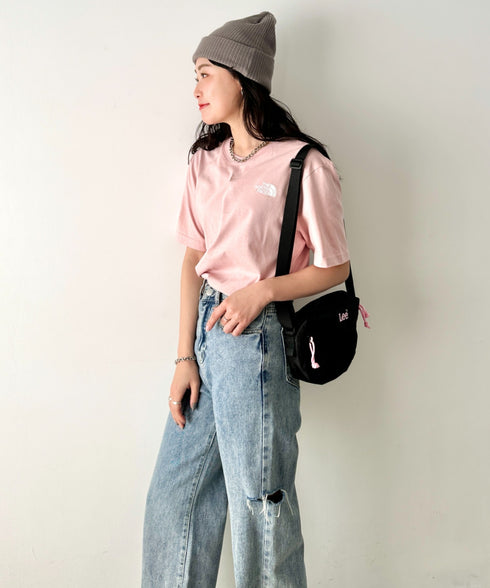 国内未発売 THE NORTH FACE(ザ・ノースフェイス)/ワンポイントロゴ 半袖 コットン Tシャツ/COTTON BASIC S/S R/TEE | IM2252001 | ピンク