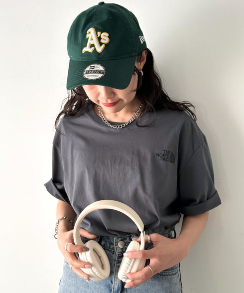 国内未発売 THE NORTH FACE(ザ・ノースフェイス)/ワンポイントロゴ 半袖 コットン Tシャツ/COTTON BASIC S/S R/TEE | IM2252001 | チャコールグレー