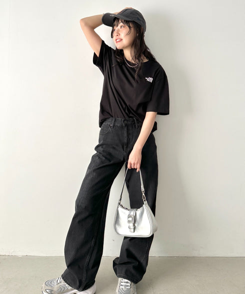 国内未発売 THE NORTH FACE(ザ・ノースフェイス)/ワンポイントロゴ 半袖 コットン Tシャツ/COTTON BASIC S/S R/TEE | IM2252001 | ブラック