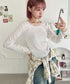 レース付き長袖インナートップス | NU2251059 | ホワイト
