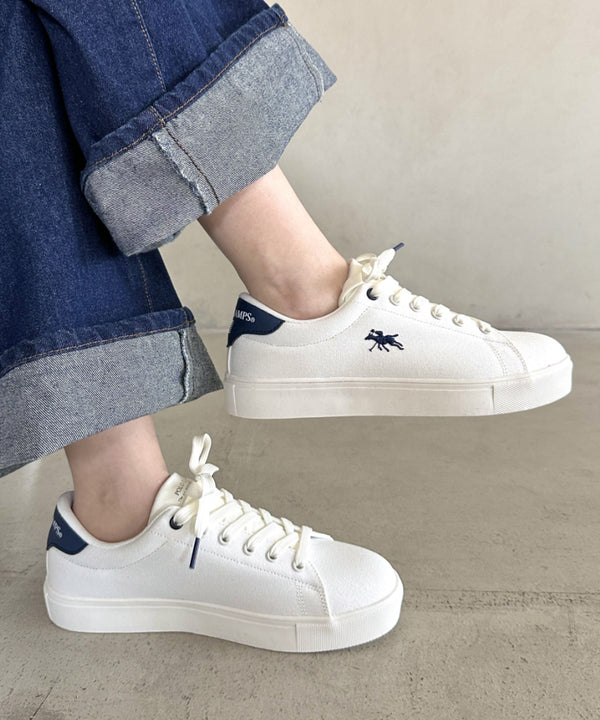 POLO CHAMPS(ポロチャンプス)/ワンポイント刺繍 ローカット キャンバススニーカー | IM3251006 | ネイビー