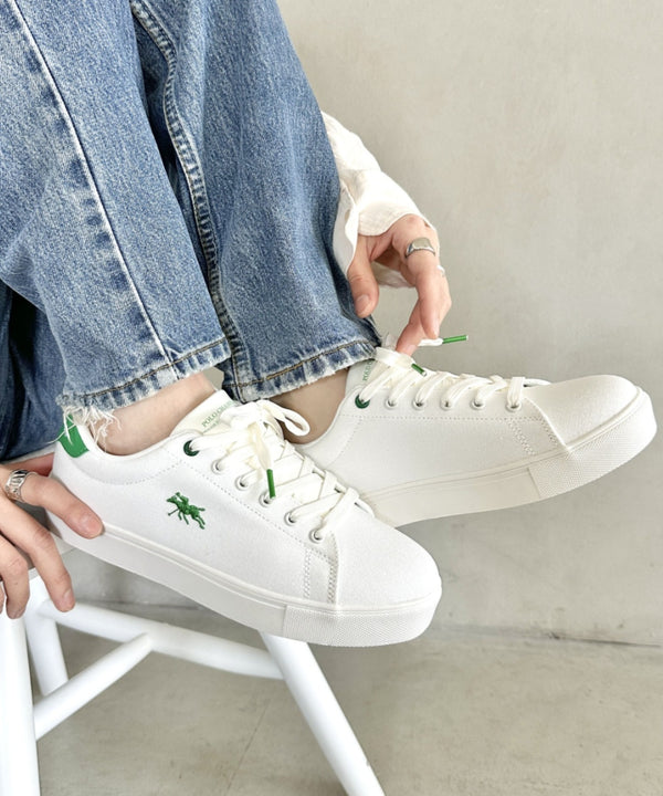 POLO CHAMPS(ポロチャンプス)/ワンポイント刺繍 ローカット キャンバススニーカー | IM3251006 | グリーン