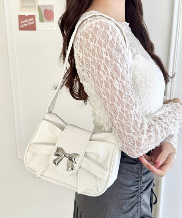 リボンモチーフホーボーバッグ | LO1255130 | アイボリー