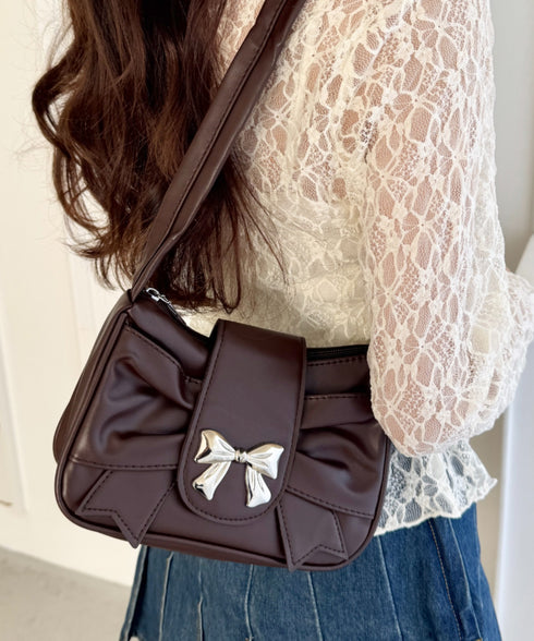 リボンモチーフホーボーバッグ | LO1255130 | ブラウン