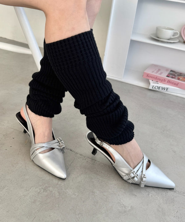 メニーベルトポインテッドミュールパンプス | LO3255134 | シルバー