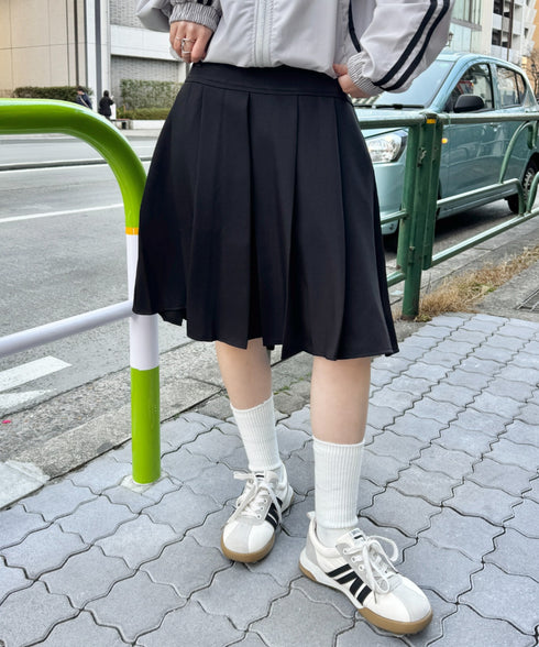 ワイドプリーツミディ丈スカート | NU2255122 | ブラック