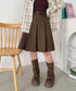 ワイドプリーツミディ丈スカート | NU2255122 | ブラウン
