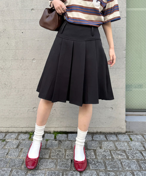ワイドプリーツミディ丈スカート | NU2255122 | ブラック