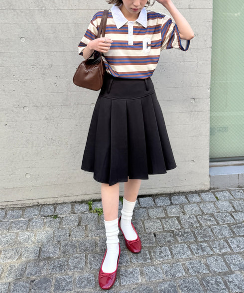 ワイドプリーツミディ丈スカート | NU2255122 | ブラック