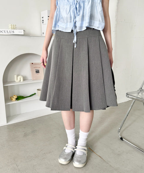 ワイドプリーツミディ丈スカート | NU2255122 | グレー