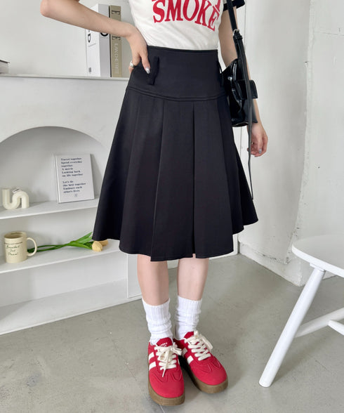 ワイドプリーツミディ丈スカート | NU2255122 | ブラック