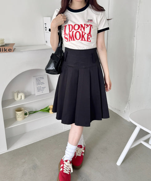 ワイドプリーツミディ丈スカート | NU2255122 | ブラック