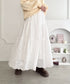 フラワー刺繍コットンレースティアードスカート | LO2255147 | ホワイト