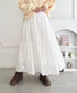 フラワー刺繍コットンレースティアードスカート | LO2255147 | ホワイト