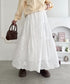 フラワー刺繍コットンレースティアードスカート | LO2255147 | ホワイト