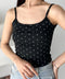 カップ付きドット柄キャミソール | CL2255010 | ブラック