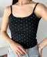 カップ付きドット柄キャミソール | CL2255010 | ブラック