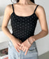 カップ付きドット柄キャミソール | CL2255010 | ブラック