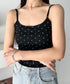 カップ付きドット柄キャミソール | CL2255010 | ブラック