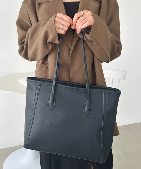 【A4サイズ対応】スクエアトートバッグ | CL1255012 | ブラック